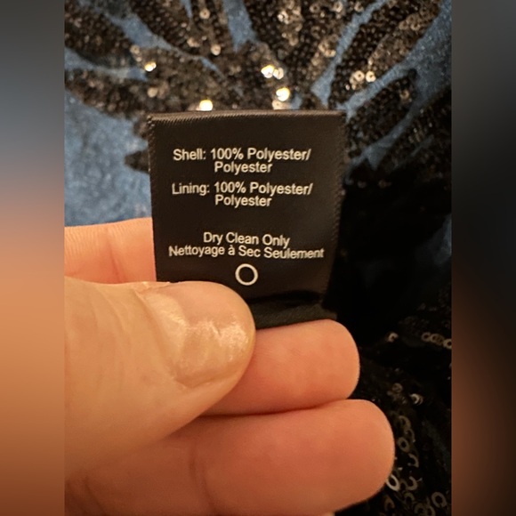 Dress the Population Sequin and Lace Teal Short Sleeve Mini Party Dress size XL - Picture 5 of 6